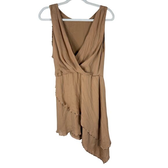 Haute Hippie Silk Asymmetrical Draped Dress Beaded Detail Cocktail Boho Chic SM - Picture 5 of 8